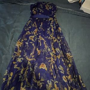Dainty Hooligan Maxi Floral Dress Blue